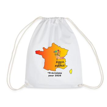 Peace_and_France_contour_meteo - Turnbeutel - Weiß - Vorne