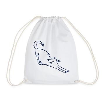 Le chat s’étire - Sac de sport léger - blanc - Devant