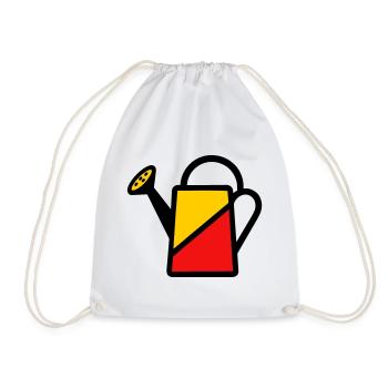 Two-tone watering can tool vegetable gardener - Drawstring Bag - white - Front