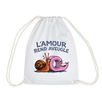 L’amour rend aveugle – humour escargot scotch - Sac de sport léger - blanc - Devant