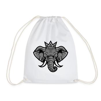 Elephant Head Crown - Drawstring Bag - white - Front