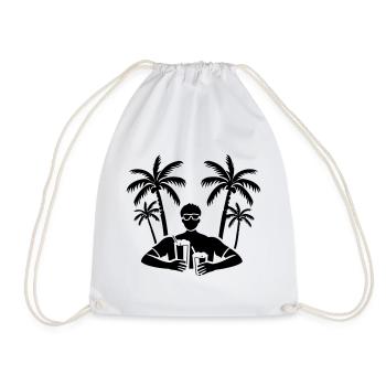 Booze Holiday Party Palm Trees - Drawstring Bag - white - Front