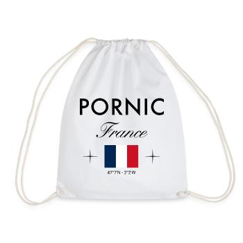 Pornic Frankreich Koordinaten Reise Souvenir - Turnbeutel - Weiß - Vorne