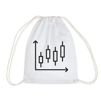 Kerzenhalter-Diagrammlinien-Symbol - Turnbeutel - Weiß - Vorne