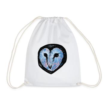 Blue Burst Owl Heart - Turnbeutel - Weiß - Vorne