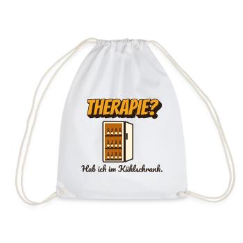 Therapie? Kühlschrank! – Bier Humor - Turnbeutel - Weiß - Vorne