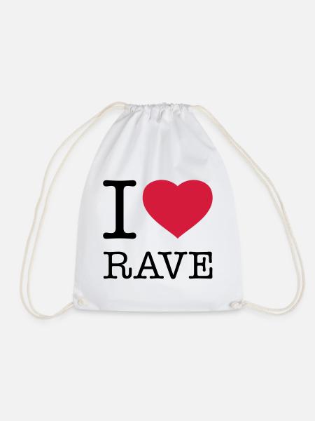 I LOVE RAVE - Turnbeutel - Weiß