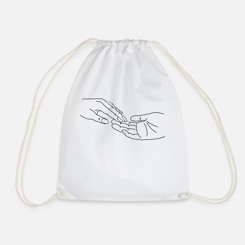 hands - Drawstring Bag - white