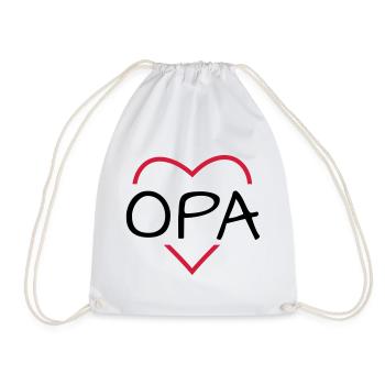 Grandpa heart gift birthday christmas - Drawstring Bag - white - Front