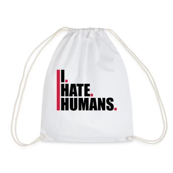 balken cool logo humans text aufkleber fuck you fu - Turnbeutel - Weiß - Vorne