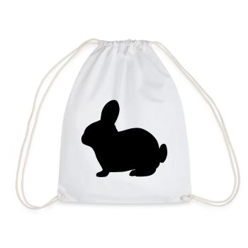 Rabbit - Drawstring Bag - white - Front