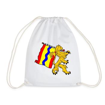 Löwe mit Flagge Flagge der Provinz Overijssel - Turnbeutel - Weiß - Vorne