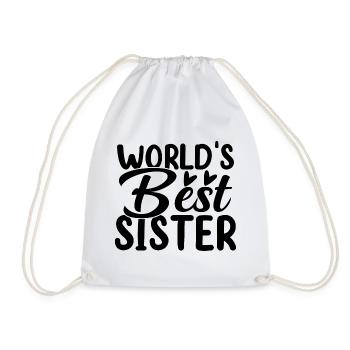 World's Best Sister - Drawstring Bag - white - Front