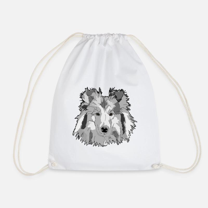 Collie - Drawstring Bag - white