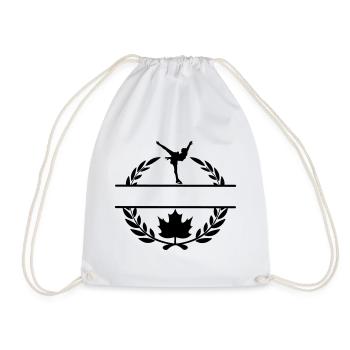 Couronne de laurier de patinage artistique à la feuille d’érable du Canada - Sac de sport léger - blanc - Devant