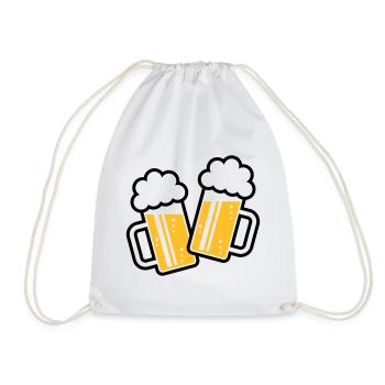 2 chopes de bière toast, à votre santé ! (Chopes à bière 2C) - Sac de sport léger - blanc - Devant