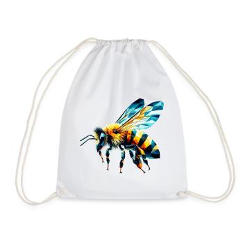 Polygonal Bee - Drawstring Bag - white - Front