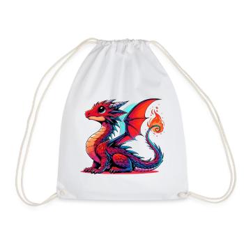 Dragon - Drawstring Bag - white - Front
