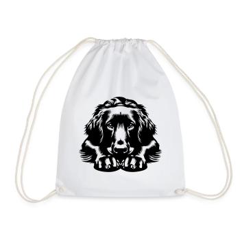 Flat-coated Retriever - Drawstring Bag - white - Front