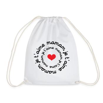 Je t'aime maman / fête des mères - Sac de sport léger - blanc - Devant