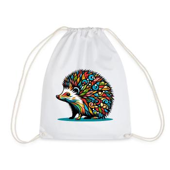 Hedgehog - Drawstring Bag - white - Front