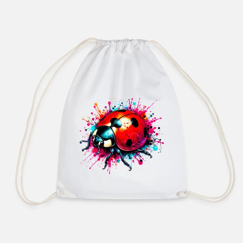 Ladybird - Drawstring Bag - white