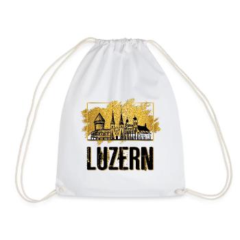 Luzern Schweiz Stadt Skyline Heimat Liebe Gold - Turnbeutel - Weiß - Vorne