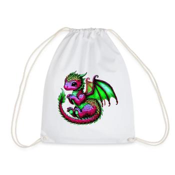 Drache - Turnbeutel - Weiß - Vorne