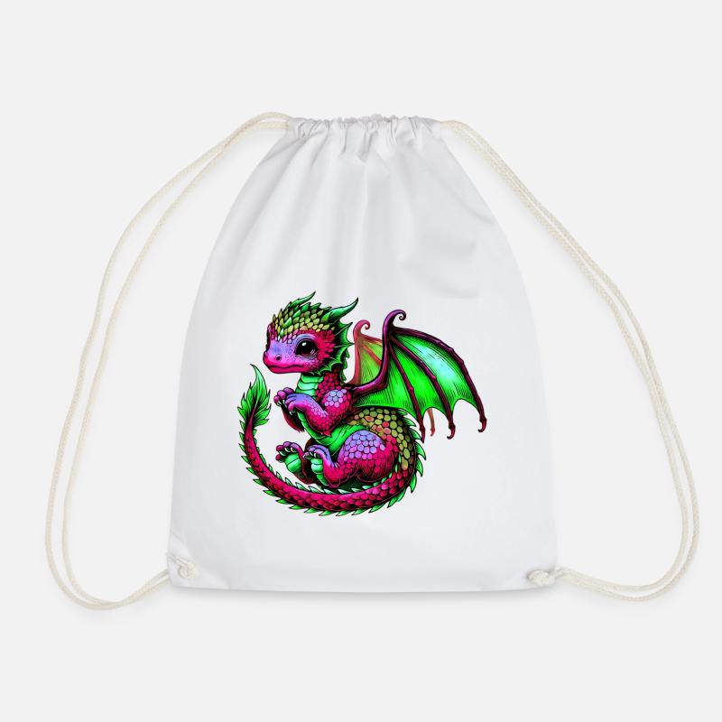 Drache - Turnbeutel - Weiß