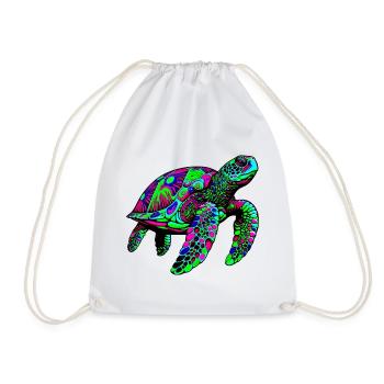 Tortue marine - Sac de sport léger - blanc - Devant