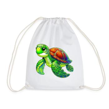 Schildkröte - Turnbeutel - Weiß - Vorne