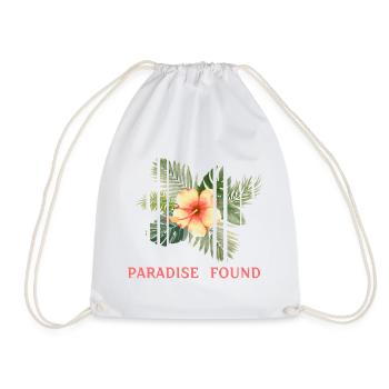 Fragmented Hibiscus Tropical Paradise - Drawstring Bag - white - Front