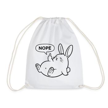 Non, Lapin | Déclaration de lapin coquin - Sac de sport léger - blanc - Devant