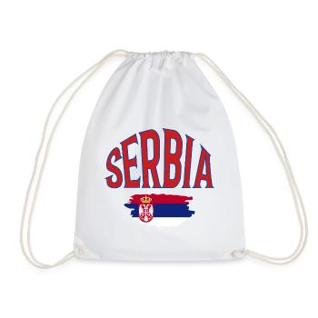 Serbia - Drawstring Bag - white - Front