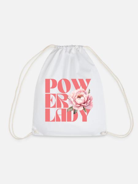 Power lady - Drawstring Bag - white