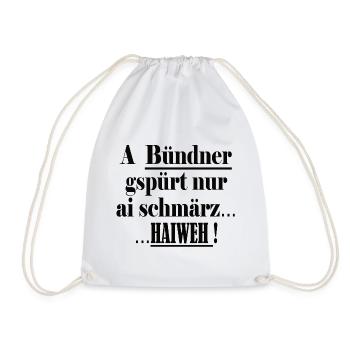Graubünden only knows ai schmärz Haiweh - Drawstring Bag - white - Front