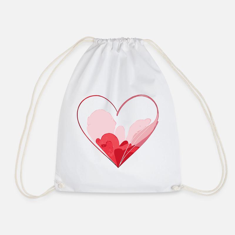 Watercolor Heart - Stylish Valentine's Day Gift - Drawstring Bag - white