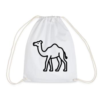 camel - Drawstring Bag - white - Front