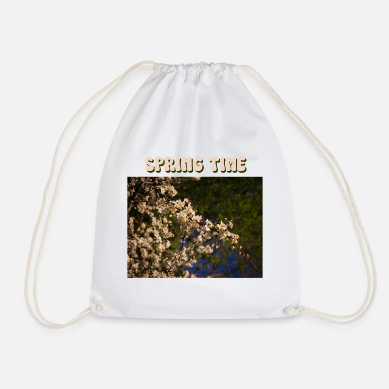 Spring time - Drawstring Bag - white