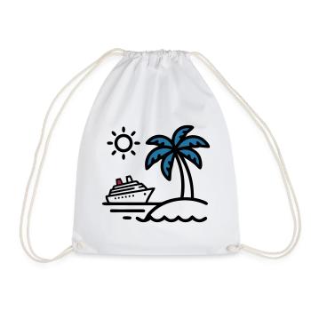Cruise Island Palm Holidays - Drawstring Bag - white - Front