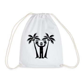 Vacation Island Beer Palm Trees - Drawstring Bag - white - Front