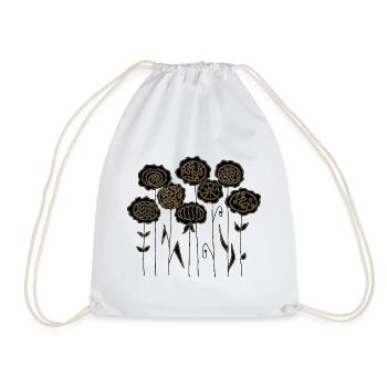 Flowers - Drawstring Bag - white - Front