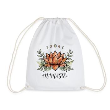 Lotus Namaste Yoga Shirt Damen Boho Mondphasen - Turnbeutel - Weiß - Vorne