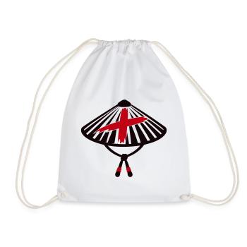 Ronin Bambushut Samurai Logo - Turnbeutel - Weiß - Vorne