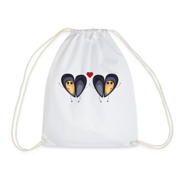 The two little love molds - Drawstring Bag - white - Front