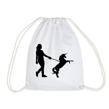 Promenade de la licorne - Licornes, Animal, Cadeau - Sac de sport léger - blanc - Devant