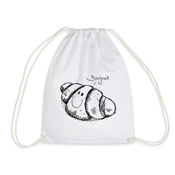 croissant Bonjour - Sac de sport léger - blanc - Devant