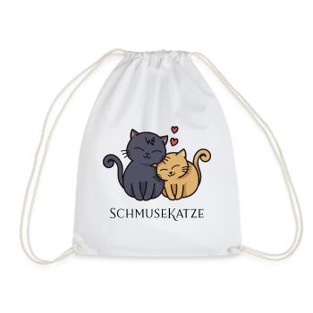 Cuddly cat - Drawstring Bag - white - Front
