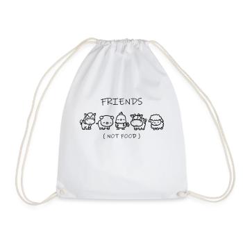 Friends not food / friends no food / vegetarians - Drawstring Bag - white - Front