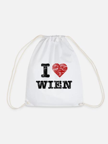 I Love WIEN vintage dark - Turnbeutel - Weiß